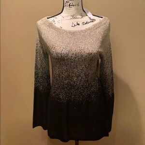 White House Black Market‎ black/gold sweater S NWT